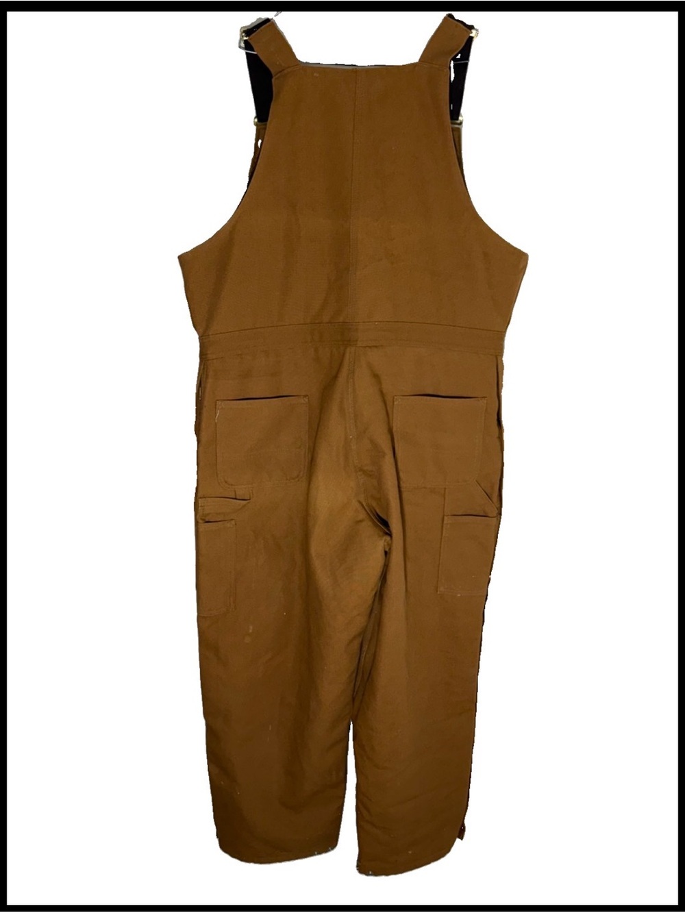 VTG Carhartt BQW226 Women’s 18 Petite Brown Quilt Lined Overalls USA Made - Picture 2 of 12
